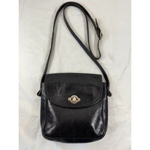 Vintage Gabbriele Black Leather Crossbody Small 90's